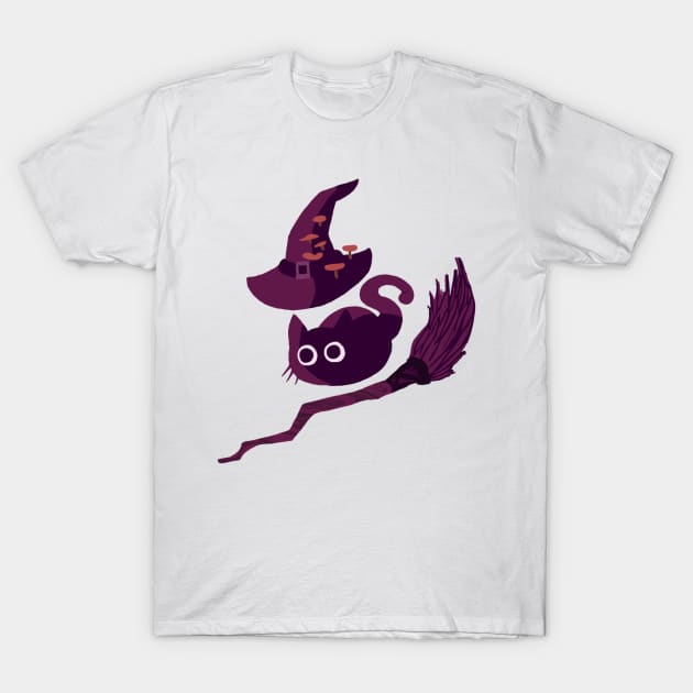 Witch Cat, Witch-Craft T-Shirt by kwardart